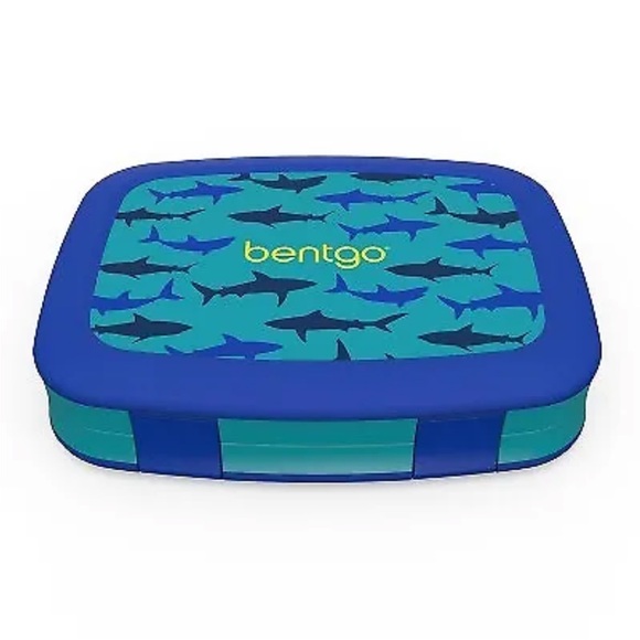 Bento Box Boys Blue Green NIB Kid’s Shark Bentgo Lunchbox BPA Free - Picture 2 of 5